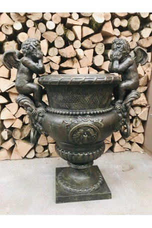 Medici-Vase Gusseisenvasen Bronze vert