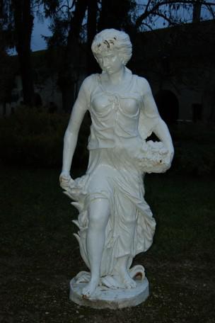 Statue aus Gusseisen 4 Jahreszeiten Weiss