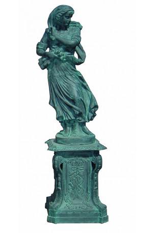 Statue aus Gusseisen 4 Jahreszeiten Bronze-Bläulich
