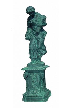 Statue aus Gusseisen 4 Jahreszeiten Bronze-Bläulich