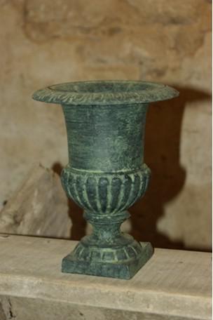 Medici-Vase Gusseisenvasen Bronze-Blau