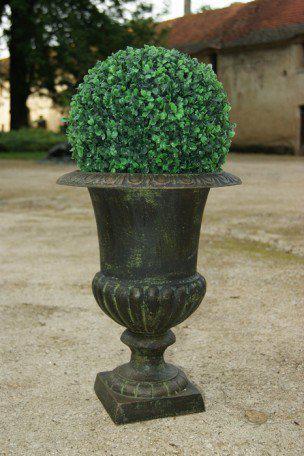 Medici-Vase Gusseisenvasen Bronze-Grün
