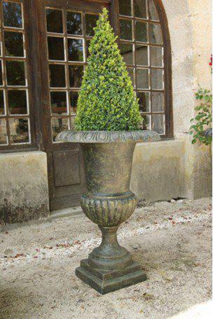 Medici-Vase Gusseisenvasen Bronze-Grün